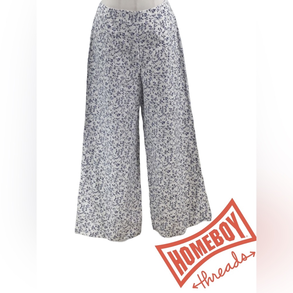 Reformation Blue Floral Pants